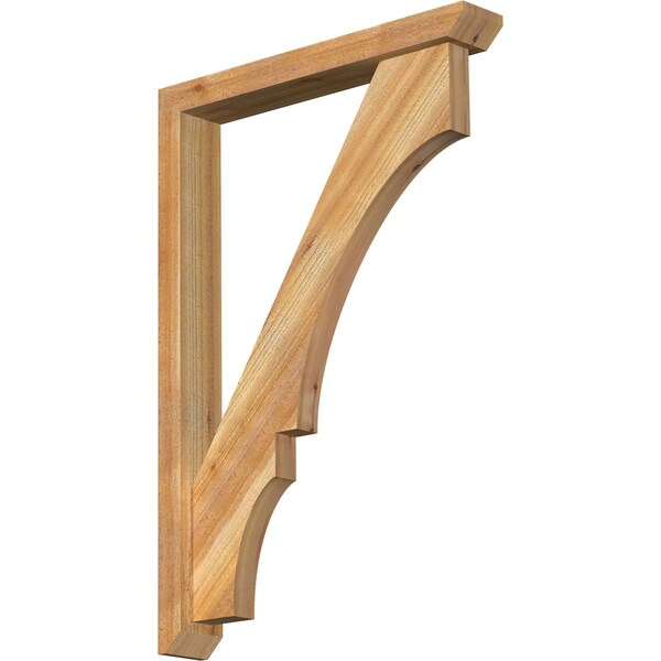 Ekena Millwork Balboa Slat Rough Sawn Bracket w/ Offset Brace, Western Red Cedar, 4"W x 26"D x 38"H BKT0402X26X38BOA06RWR - main